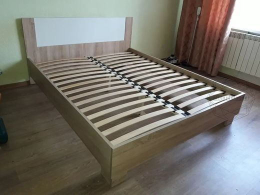 Кровать 160 Маркос Дуб самоа/Белый (Мебель Сервис)