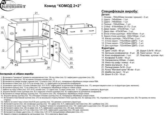Комод-2+2 Ательє світлий (Компаніт)