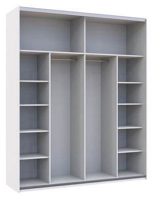 Шкаф-купе G-Caiser 200x240x60 2ДСП Белый/Дуб крафт белый-вставка Графит (Дорос)