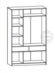 Шкаф 6Д2Ш «Типс» Дуб самоа/Белый (Мебель Сервис)