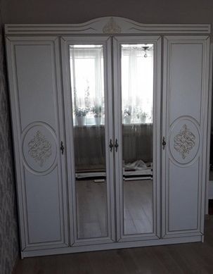 Шафа 4Д Мілан Білий (Меблі Сервіс)