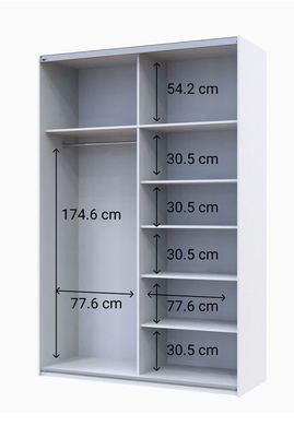 Шкаф-купе G-Caiser 160x240x60 1ДСП/1зеркало Белый/Белый (Дорос)