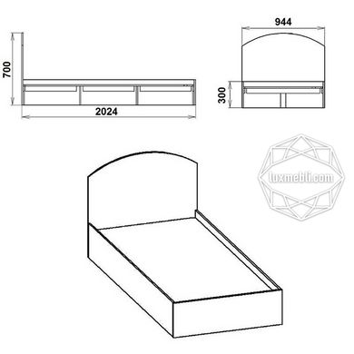 Кровать-90 Дуб сонома (Компанит)