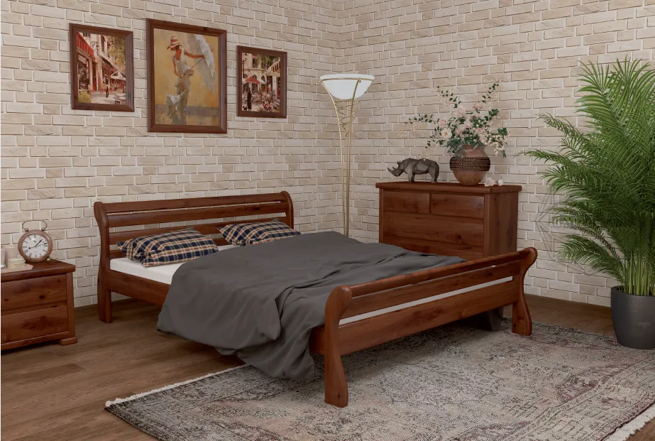 Дерев'яні ліжка з сосни