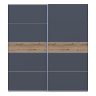 Шафа-купе G-Caiser 220x240x60 2ДСП Білий/Графіт-вставка Дуб евок (Дорос)