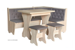 Кухонный уголок ДСП +стол+табуретки (бонус светло-коричневый) (Мебель Сервис)
