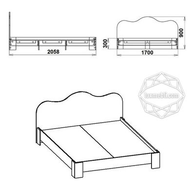 Ліжко-170 МДФ Дуб сонома (Компаніт)