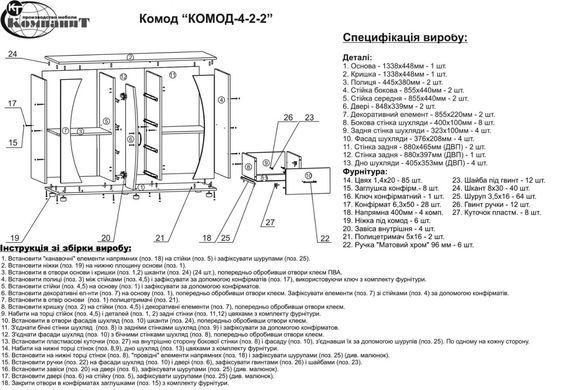 Комод-4-2-2 Нимфея альба (Компанит)