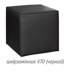 Пуфик кожзам V70 черный (Мебель Сервис)