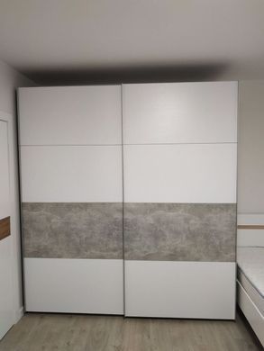Шкаф-купе G-Caiser 220x240x60 2ДСП Антрацит/Белый-вставка Бетон (Дорос)