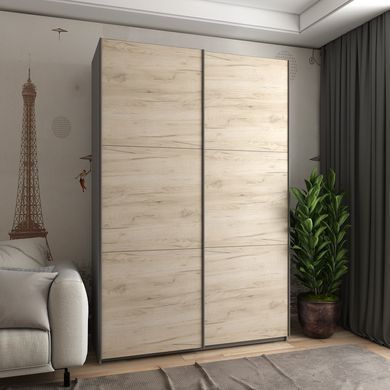 Шкаф-купе G-Caiser 160x240x60 2ДСП Графит/Дуб крафт серый (Дорос)
