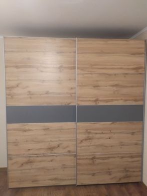 Шкаф-купе G-Caiser 220x240x60 2ДСП Антрацит/Тахо-вставка Антрацит (Дорос)