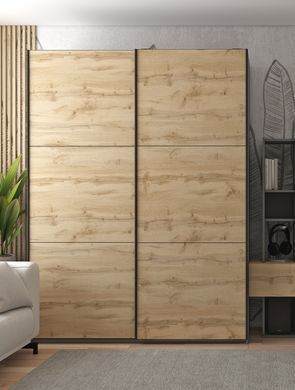 Шкаф-купе G-Caiser 160x240x60 2ДСП Графит/Дуб эвок (Дорос)