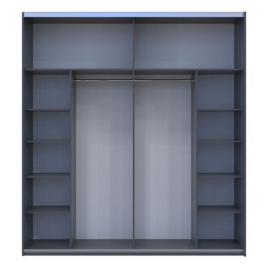 Шкаф-купе G-Caiser 220x240x60 2ДСП Графит/Белый-вставка Дуб эвок (Дорос)