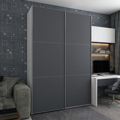 Шкаф-купе G-Caiser 180x240x60 2ДСП Белый/Графит (Дорос)
