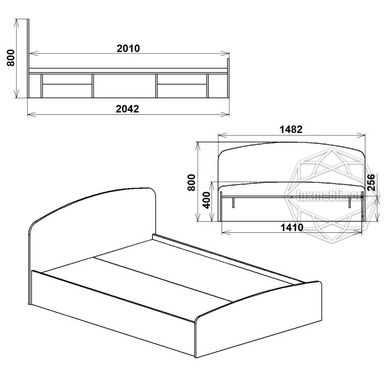 Кровать Нежность-140 МДФ Дуб сонома (Компанит)