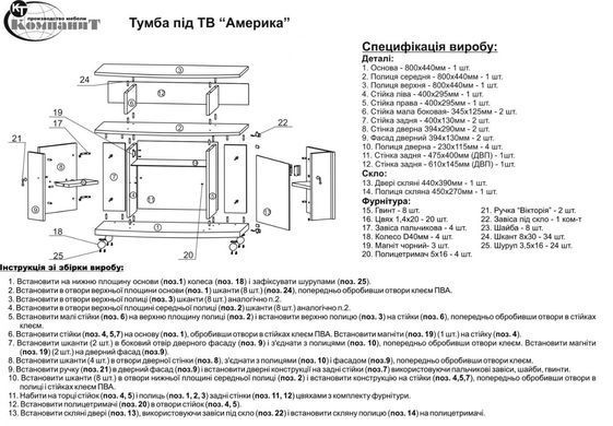 Тумба ТВ &laquo;Америка&raquo; Бук (Компаніт)