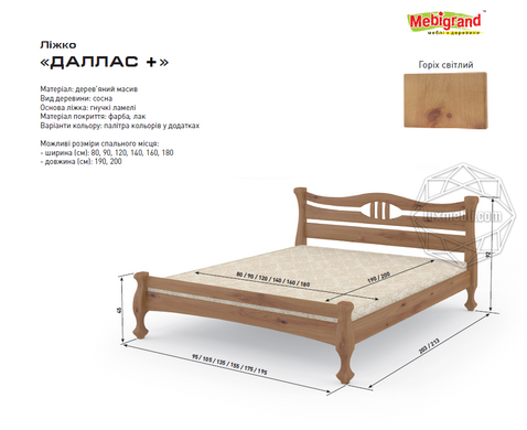 Кровать Даллас+ MebiGrand 90x200 белый