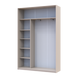 Шкаф-купе Сити Лайт 150x225x45 2зеркала Кашемир (Дорос)