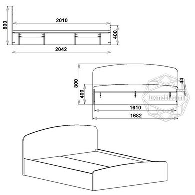 Ліжко Ніжність-160 МДФ Німфея альба (Компаніт)
