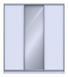 Шкаф-купе Сити 24 208x240x60 2ДСП/1зеркало Белый (Дорос)