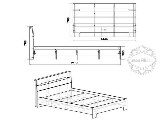 Ліжко Стиль-140 Бук (Компаніт)