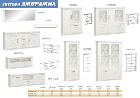 Вітальня модульна Джорджиа Андерсон пайн (Меблі Сервіс)