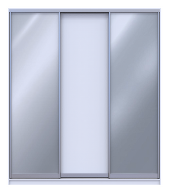 Шкаф-купе Сити 24 208x240x60 1ДСП/2зеркало Белый (Дорос)