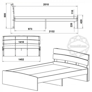 Кровать Модерн-140 Венге комби (Компанит)