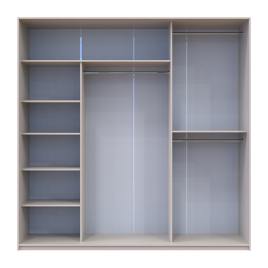 Шкаф-купе Сити Лайт 225x225x60 1ДСП/2зеркало Кашемир (Дорос)