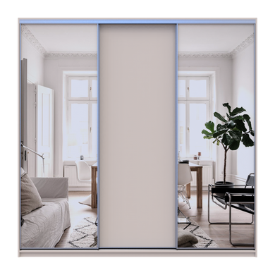 Шкаф-купе Сити Лайт 225x225x60 1ДСП/2зеркало Кашемир (Дорос)