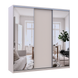 Шкаф-купе Сити Лайт 225x225x60 1ДСП/2зеркало Кашемир (Дорос)