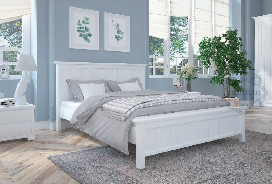 Дерев'яні ліжка білого кольору