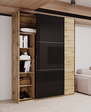 Шкаф-купе G-Caiser 180x240x60 1ДСП/1стекло Тахо/Тахо-Черный (Дорос)