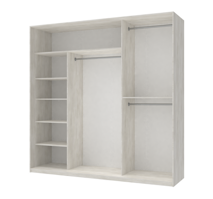 Шкаф-купе Сити Лайт 225x225x60 1ДСП/2зеркало Белое дерево (Дорос)